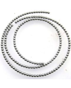 Hematite 2mm Plated Silver Colour Round Beads