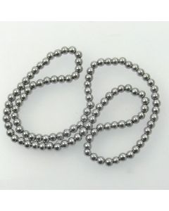 Hematite 4mm Plated Silver Colour Round Beads