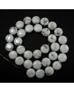 Howlite 12mm Coin Beads