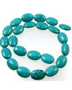 Hubei Province Turquoise (Stabilised) 13x18mm Oval Beads