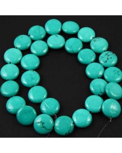 Hubei Province Turquoise (Stabilised) 12mm Coin Beads