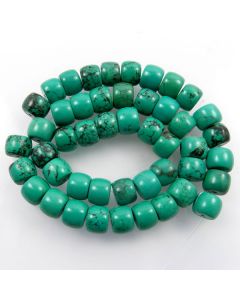 Hubei Province Turquoise (Stabilised) 9x12mm Drum Beads