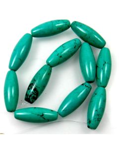 Hubei Province Turquoise (Stabilised) 37x11mm approx Large Rice Beads