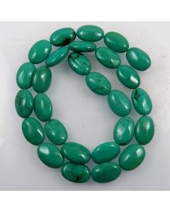 Hubei Province Turquoise (Stabilised) 10x14x6mm Oval Beads