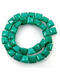 Hubei Province Turquoise (Stabilised) 12mm Square Beads