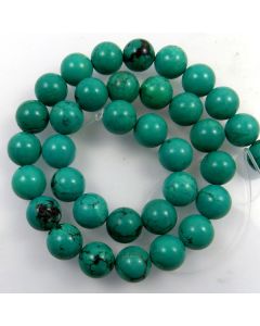 Hubei Province Turquoise (Stabilised) 12mm Round Beads