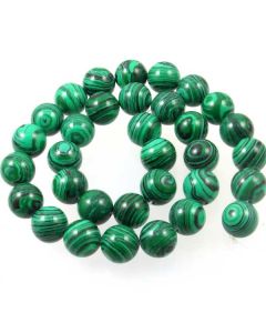 Malachite (Imitation) 12mm Round Beads