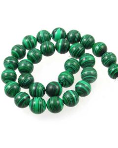 Malachite (Imitation) 14mm Round Beads