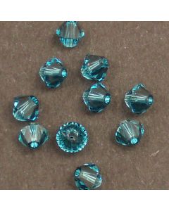  Swarovski® 4mm Indicolite Bicone Xilion Cut Beads (Pack of 10)