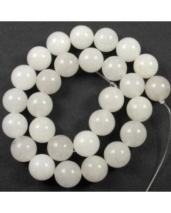 White Jade 14mm Round Beads