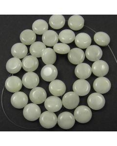 White Jade Coin Beads