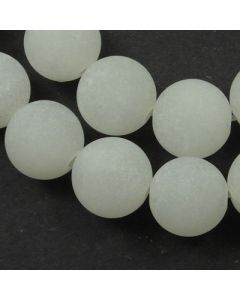 White Jade 10mm FROSTED Round Beads 2