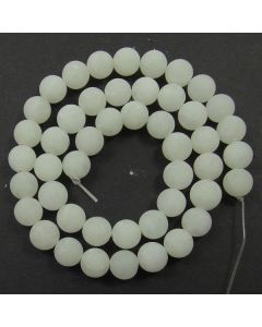 White Jade 8mm FROSTED Round Beads