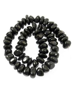 Jet (Black Amber) 10x14mm (approx) Nugget Beads