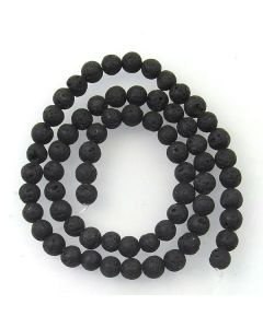 Lava Stone (Black) 6mm (Approx) Round Beads