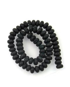 Lava Stone (Black) 6x10mm Rondelle Beads
