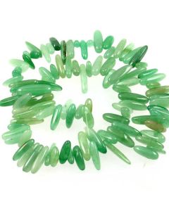 Green Aventurine 6x20mm (Approx) Long Chip Beads