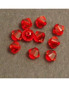 100 pieces 4mm Clipped Cube Style Value Crystal Glass Beads A3039 by k2-accessories Crystal Beads Red Mix 