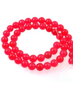 Malay Jade (Dyed Magenta Quartzite) 8mm Round Beads