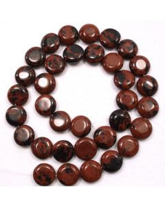 Mahogany Obsidian 12mm Coin Beads