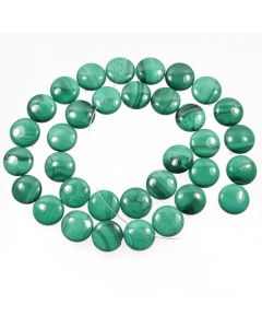 Malachite 12mm Coin Beads - light