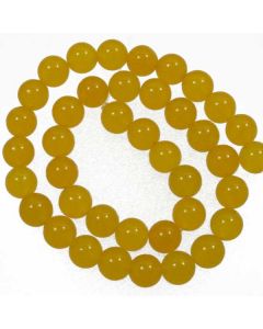 Malay Jade (Dyed Honey Yellow Quartzite) 10mm Round