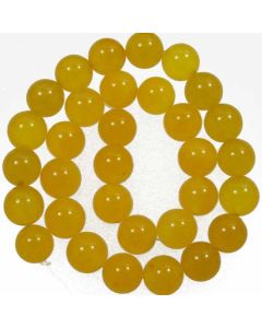 Malay Jade (Dyed Honey Yellow Quartzite) 12mm Round