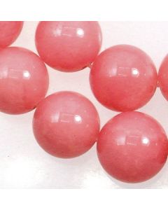 Malay Jade (Dyed Carnation Pink Quartzite) 12mm Round Beads