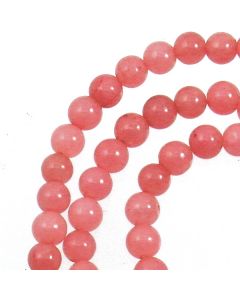 Malay Jade (Dyed Carnation Pink Quartzite) 4mm Round Beads