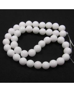 Mashan Jade (White) 10mm Round Beads