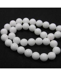 Mashan Jade (White) 12mm Round Beads