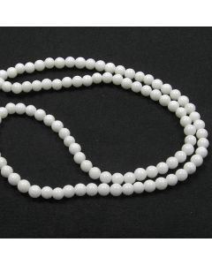 Mashan Jade (White) 4mm Round Beads