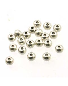 Tibetan 5mm approx. Round Bead (Pack 20) Silver Finish MB02