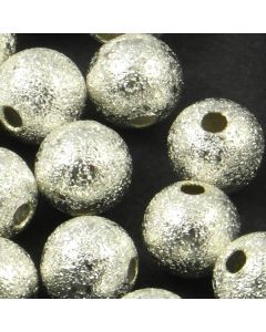 Brass Stardust Effect Beads 6mm (Pack 20) Silver Finish