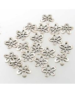 Tibetan 11.5 x 2.5mm Flower Bead Cap (Pack 20) Silver Finish MC10