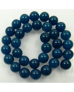 Malay Jade (Dyed mid Royal Blue Quartzite) 12mm Round Beads