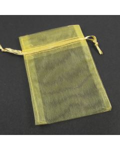 Organza Bags - Medium Plain Dark Lemon (Pack of Ten)