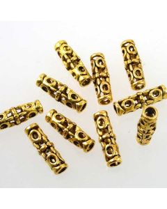 Tibetan 18x5mm (approx) Bead (Pack 10) Gold Finish MGB02