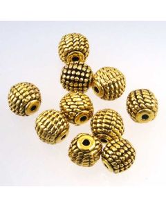 Tibetan 9mm Bead (Pack 10) Gold Finish MGB09