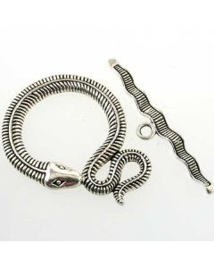 Tibetan Large Snake Toggle Clasp 46x35mm (Pack 1) Silver Finish MT09