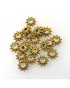 Tibetan 9mm Bead (Pack 20) Gold Finish MGB01