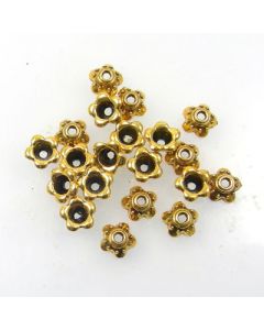 Tibetan 7mm Bead Cap (Pack 20) Gold Finish MGC01