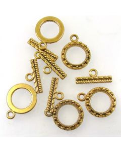 Tibetan Toggle Clasp (Pack 5) Gold Finish MGT01