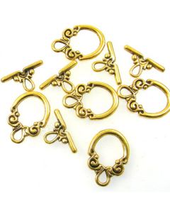 Tibetan Toggle Clasp (Pack 5) Gold Finish MGT02