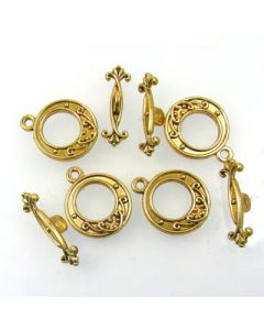 Tibetan Toggle Clasp (Pack 4) Gold Finish MGT03