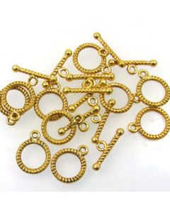 Tibetan Toggle Clasp (Pack 10) Gold Finish