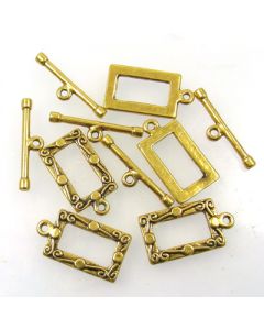 Tibetan Toggle Clasp (Pack 5) Gold Finish