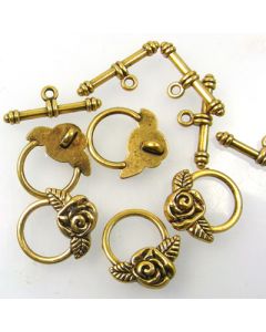 Tibetan Toggle Clasp (Pack 5) Gold Finish