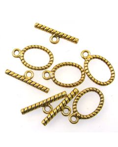 Tibetan Toggle Clasp (Pack 4) Gold Finish