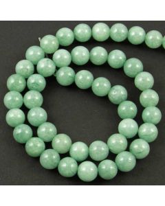 Malay Jade (Dyed mid Cyan Quartzite) 8mm Round Beads